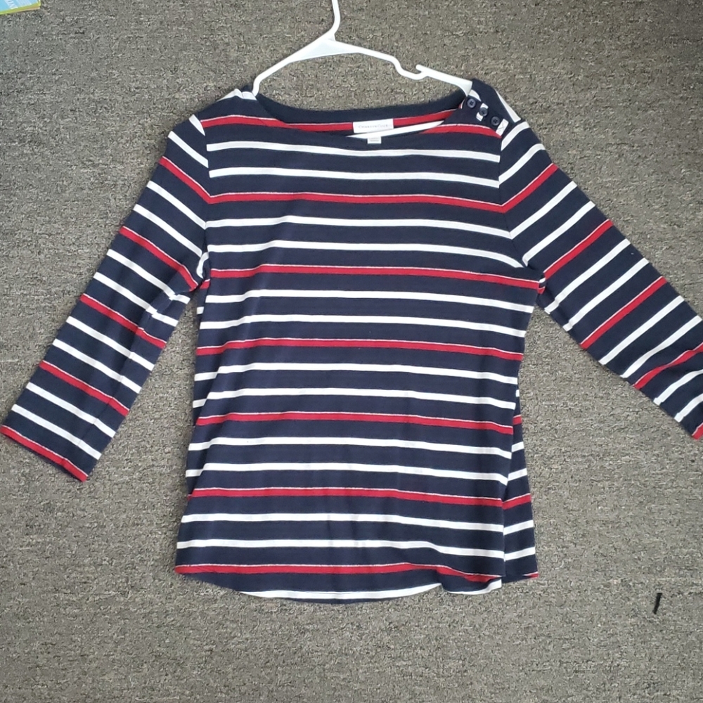 Mid sleeve striped shirt